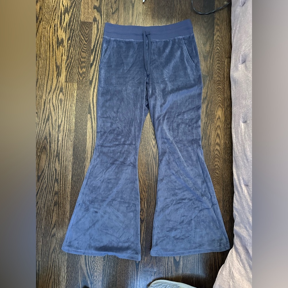 Aerie Blue Flare Velvet Pants